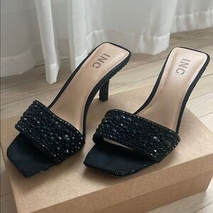 INC International Concepts Black Studded Heels